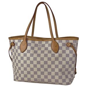 Louis Vuitton Neverfull Damier Azur White PM Shopping Bag Tote Bag Handbag